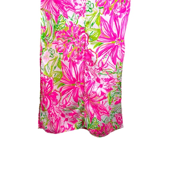 LILLY PULITZER Girls’ Size 8 Carlotta Maxi Dress Pink Floral Print Gold Accents - Picture 8 of 13